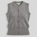 Button Sweater Vest - Heather Grey
