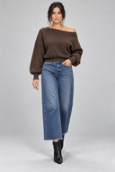 Off The Shoulder Sweater - Dark Chocolate