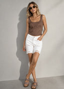 Ace High Rise Bermuda Short - White