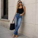 Ace High Rise Straight - Medium Wash