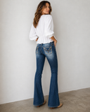 STELLA HEAVY STITCH BOOT CUT - DARK WASH