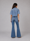 High Rise Trouser Flare  - Dark Wash