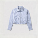 Pinstripe Pleated Button Up Top