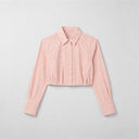 Pinstripe Pleated Button Up Top