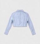 Pinstripe Pleated Button Up Top