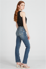 Load image into Gallery viewer, ACE HIGH RISE STRAIGHT- DESTRUCTED MEDIUM WASH
