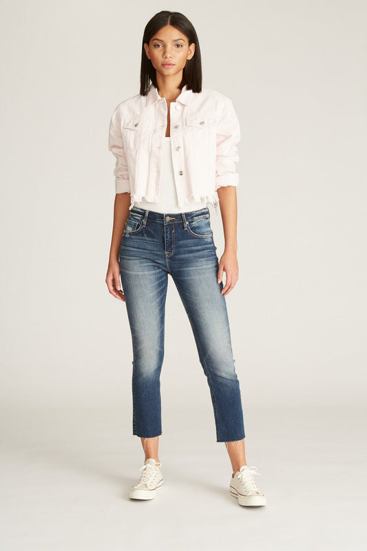 Crop Denim Jacket - Blush