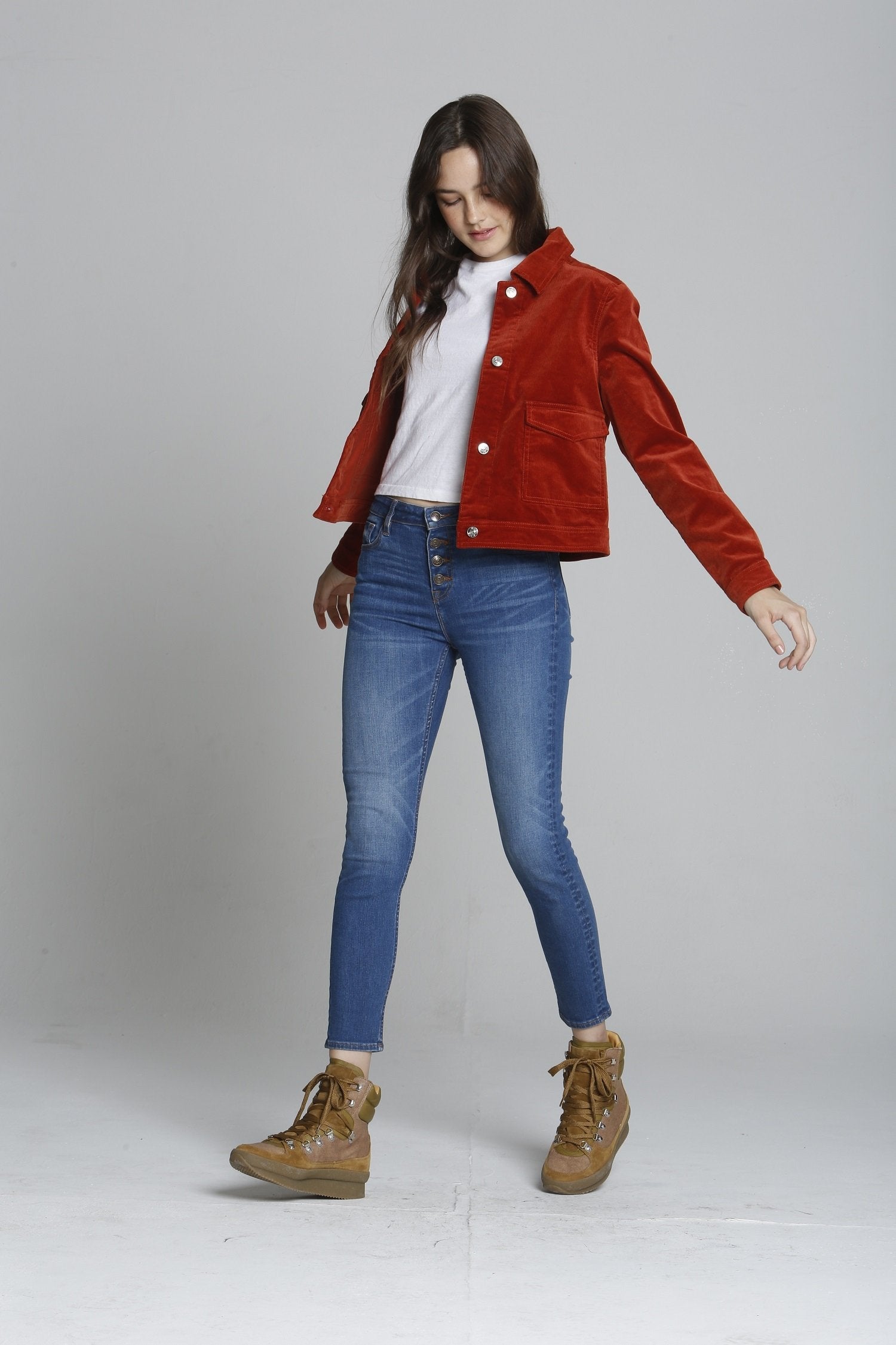 Corduroy Trucker Jacket - Rust