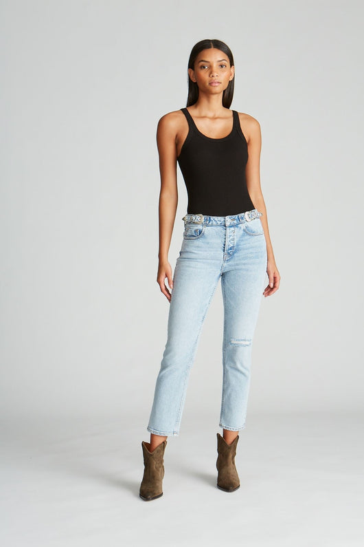 Frankie Slim Straight/Buckle Belt Detailed - Light