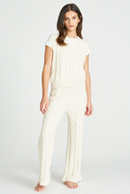 Load image into Gallery viewer, CABLE FLARED SWEATER PANT - CREAM
