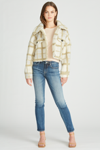 Load image into Gallery viewer, CROPPED PLAID SHERPA JACKET - IVORY
