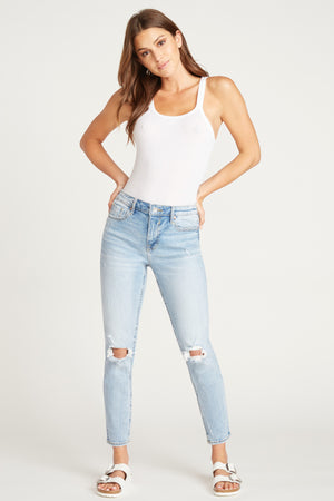 FRANKIE HIGH RISE SLIM STRAIGHT LEG - LIGHT WASH