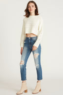 STEVIE CROP STRAIGHT LEG - LIGHT WASH