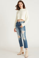 STEVIE CROP STRAIGHT LEG - LIGHT WASH
