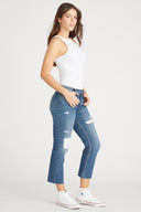STEVIE CROP STRAIGHT LEG - DARK WASH
