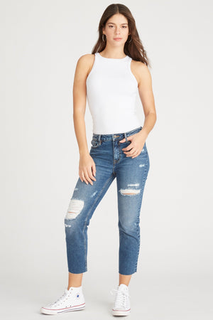 STEVIE CROP STRAIGHT LEG - DARK WASH