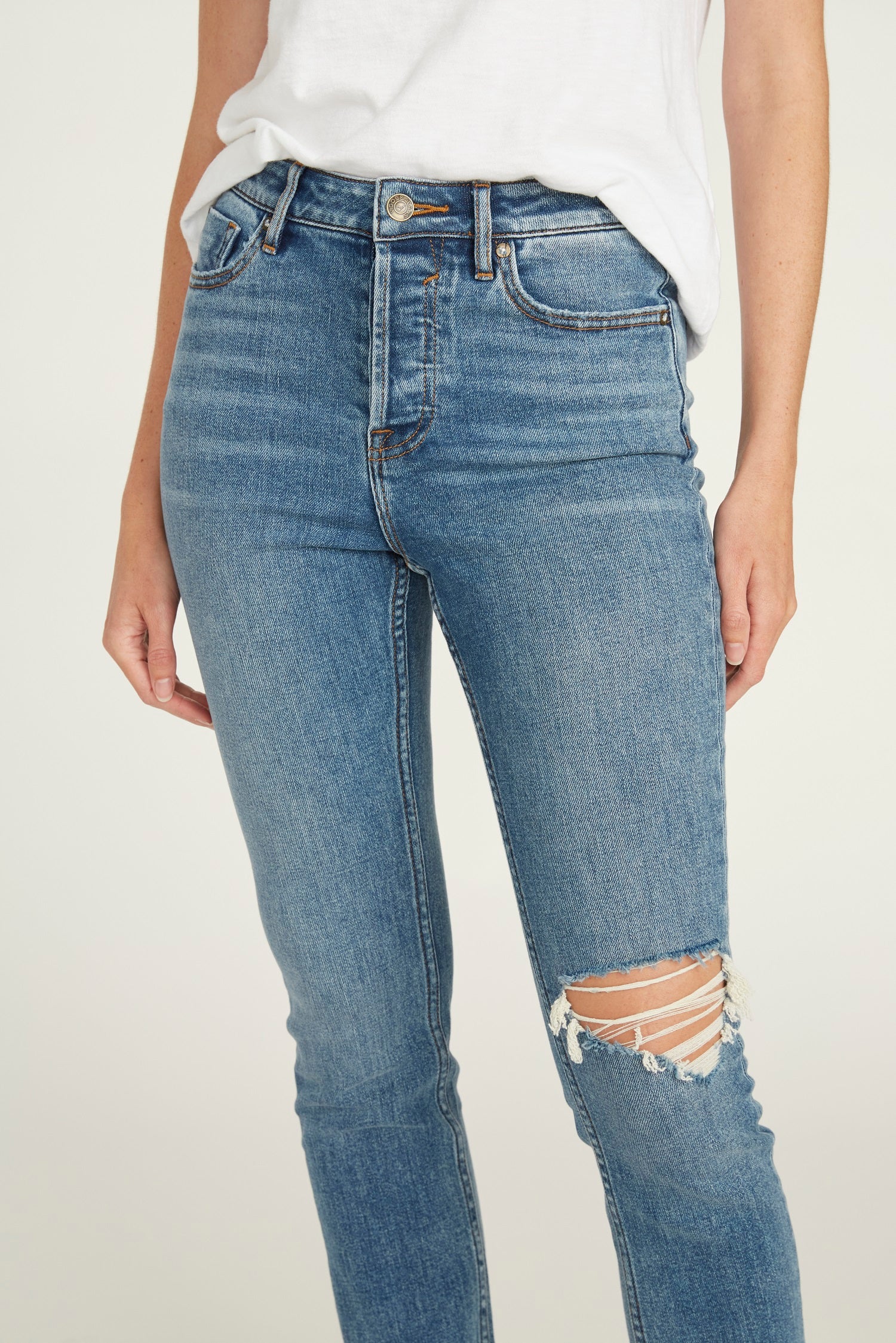 Ace High Rise Straight - Medium Wash