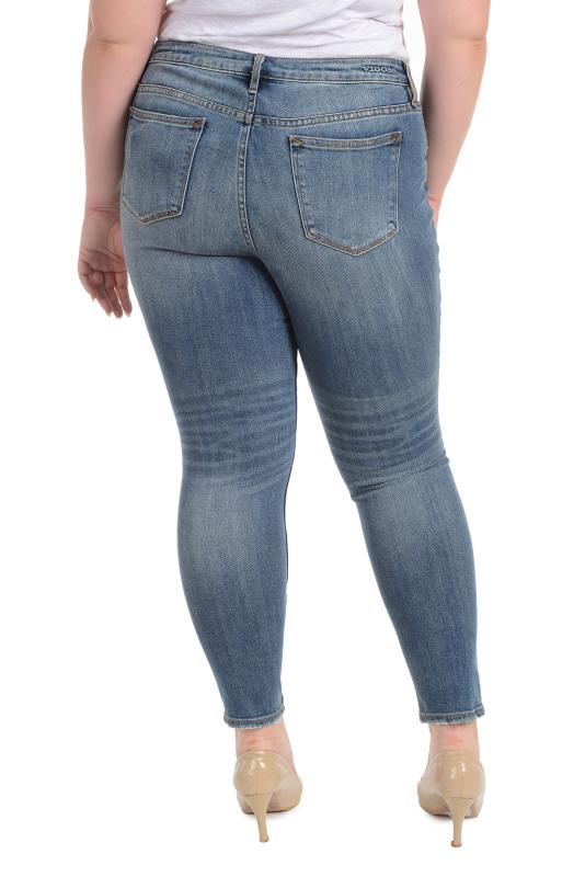 Jagger Destructed Skinny [Plus Size] - Med Wash