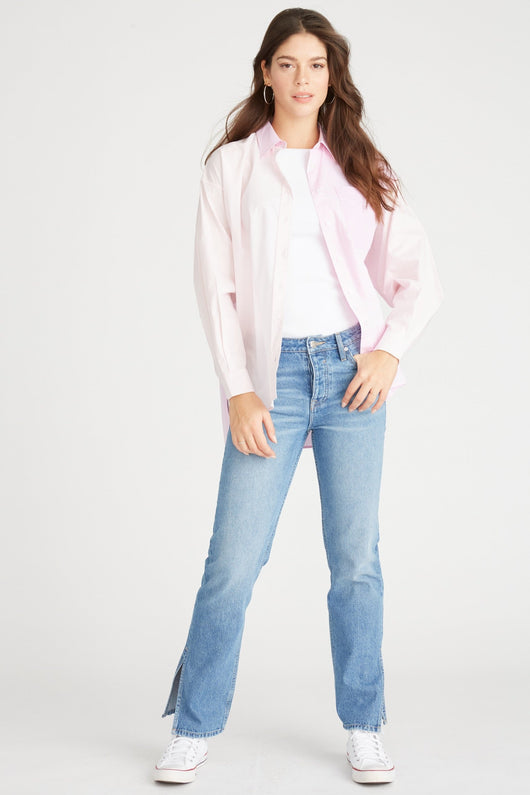 MIXED STRIPE BUTTON DOWN SHIRT