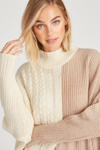 Load image into Gallery viewer, ASYMMETRICAL CABLE SWEATER - TAUPE
