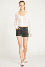 Load image into Gallery viewer, OPEN STITCH LACE UP FRONT SWEATER-WHITE

