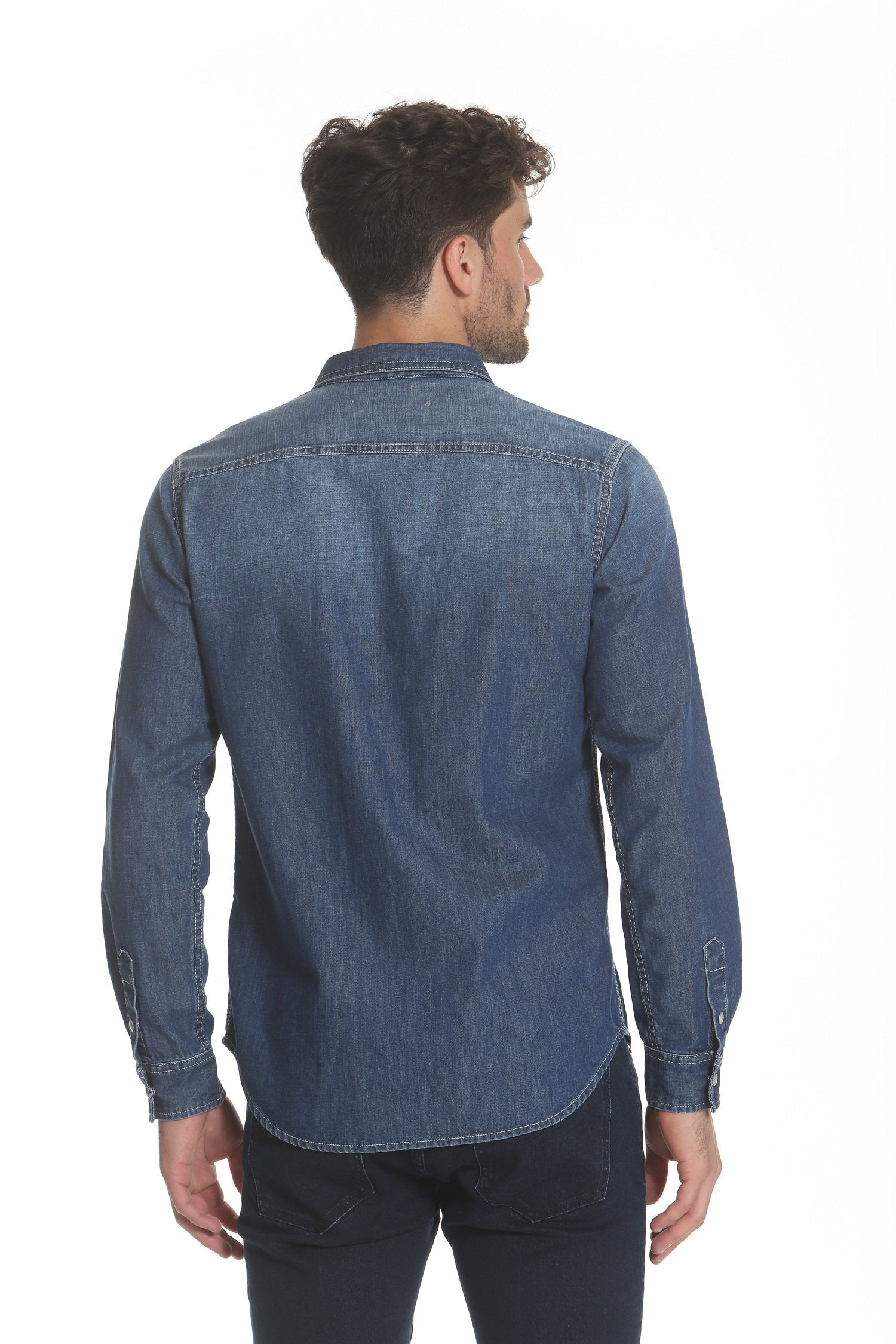 Western Denim Shirt - Medium Wash