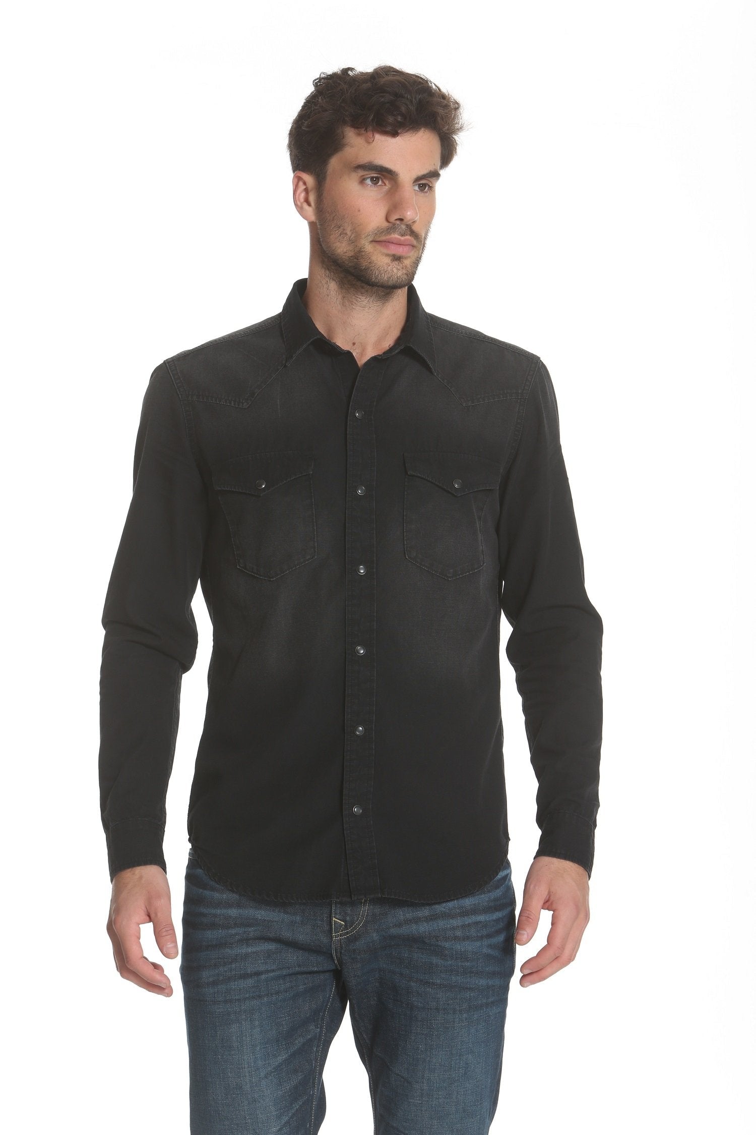 Western Denim Shirt - Black