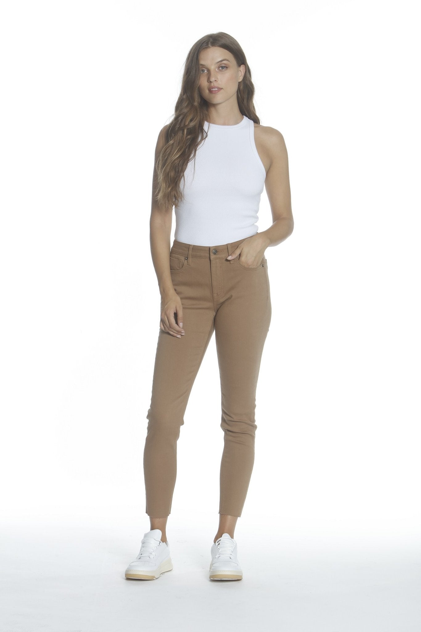 Load image into Gallery viewer, Marley Mid Rise Skinny - Tan
